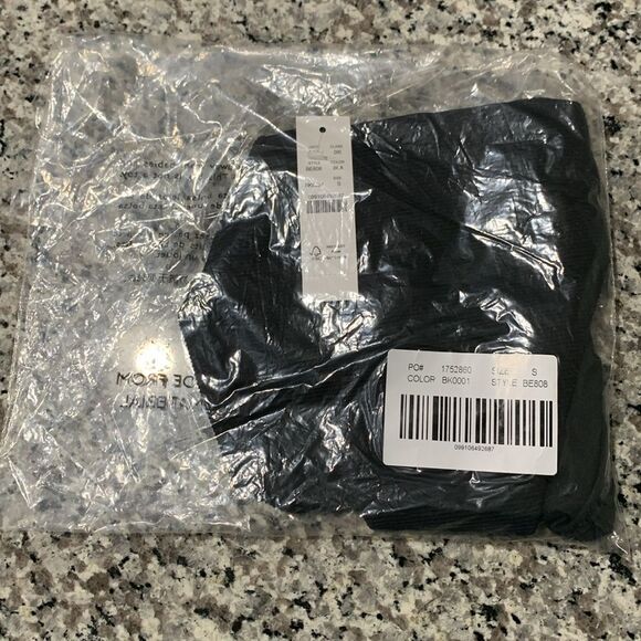 J Crew Ribbed High Rise Cheeky Bikini Bottom Black BE808 S - Picture 5 of 8